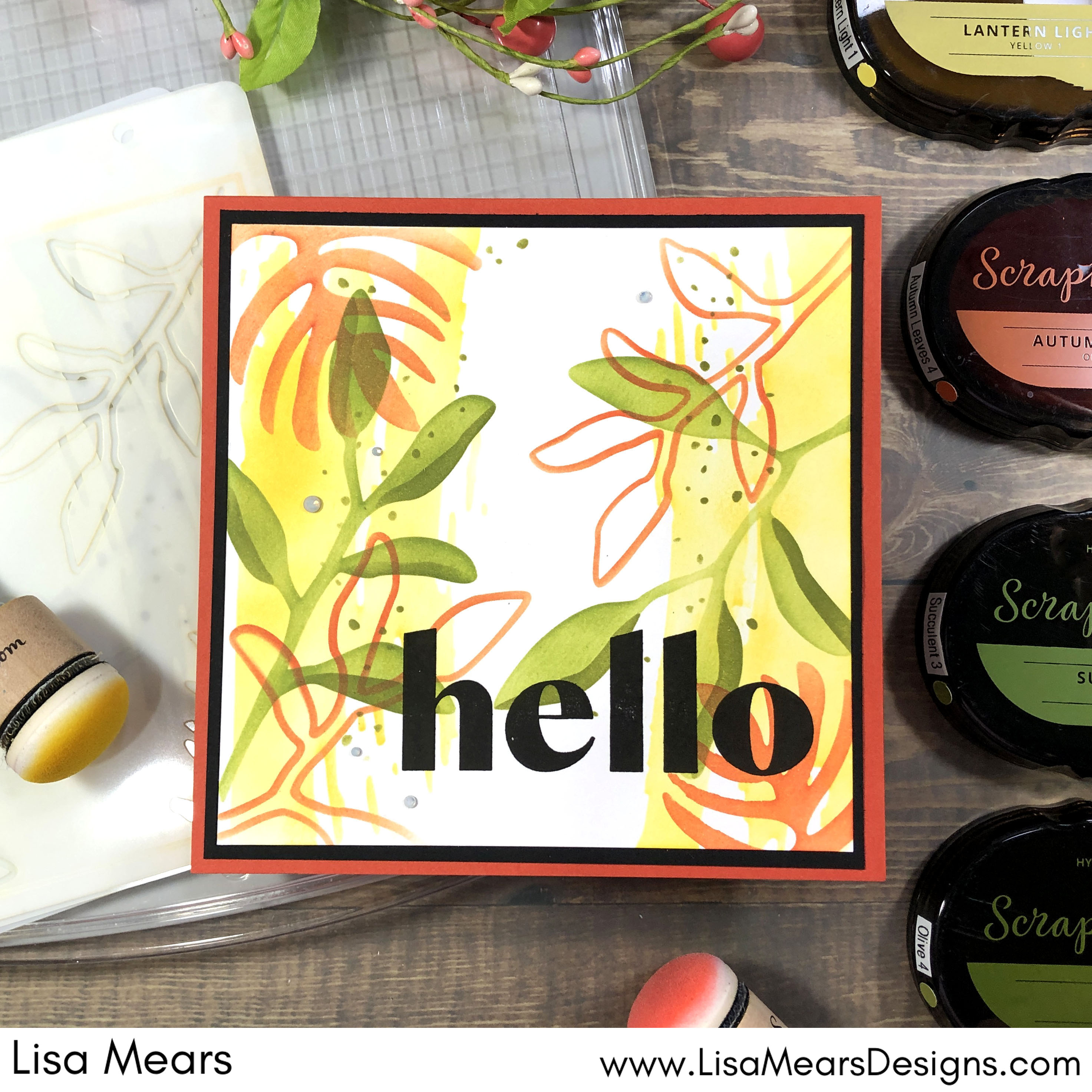 Sizzix Stencil Watercolor Leaves
