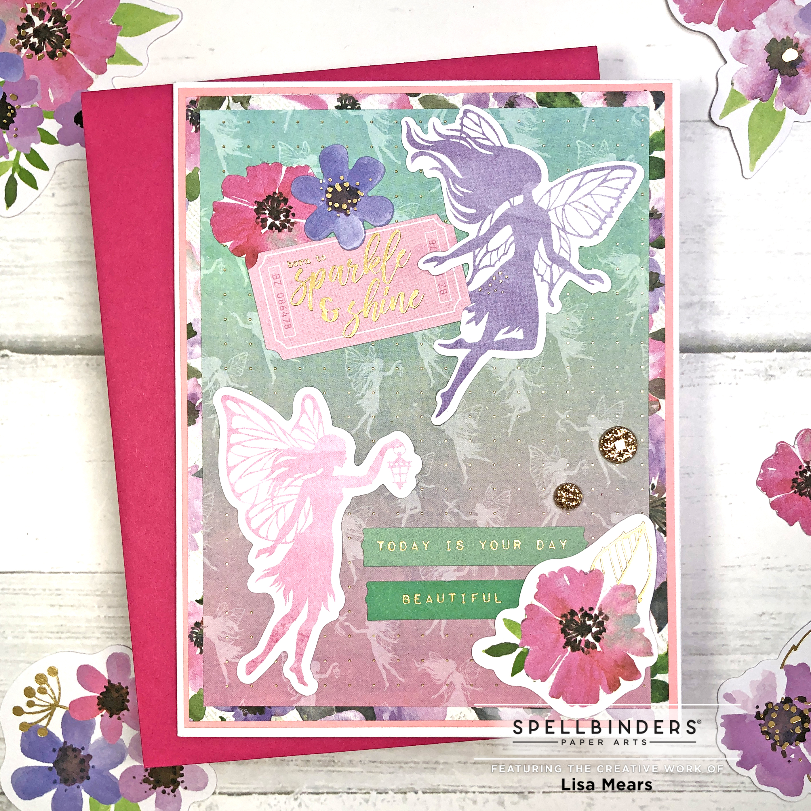 Spellbinders July 2022 Card Kit - Under the Sea Magic - 10 Cards 1 Kit - Fairy Card