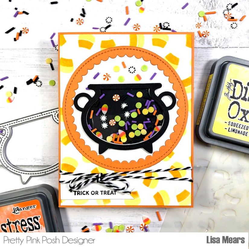 Halloween Card - Cauldron Shaker Card - Pretty Pink Posh