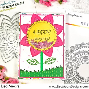 Flower Shaker Card with Nested Spring Flower Dies - Scrapbook.com SBC Fest
