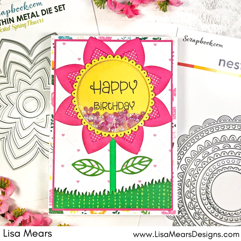 Flower Shaker Card with Nested Spring Flower Dies  - Scrapbook.com SBC Fest