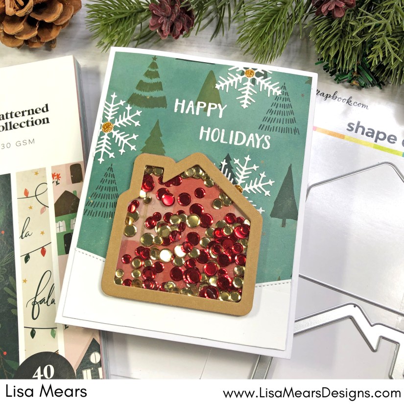 House Shaker Card - Scrapbook.com - Winter Card - Christmas Card