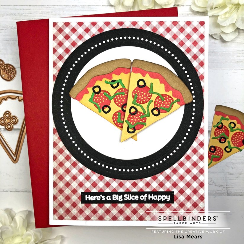 Spellbinders Warm Wishes Camper - Sweet and Savory Dies - Pizza card