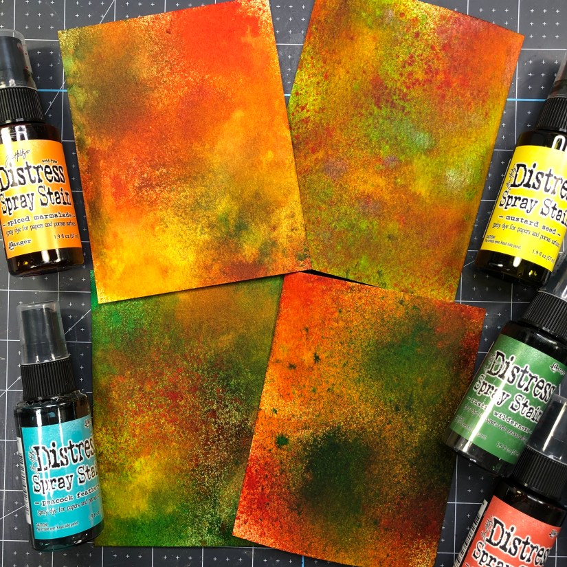 Distress Spray Stain Backgrounds for Fall or Autumn Cards