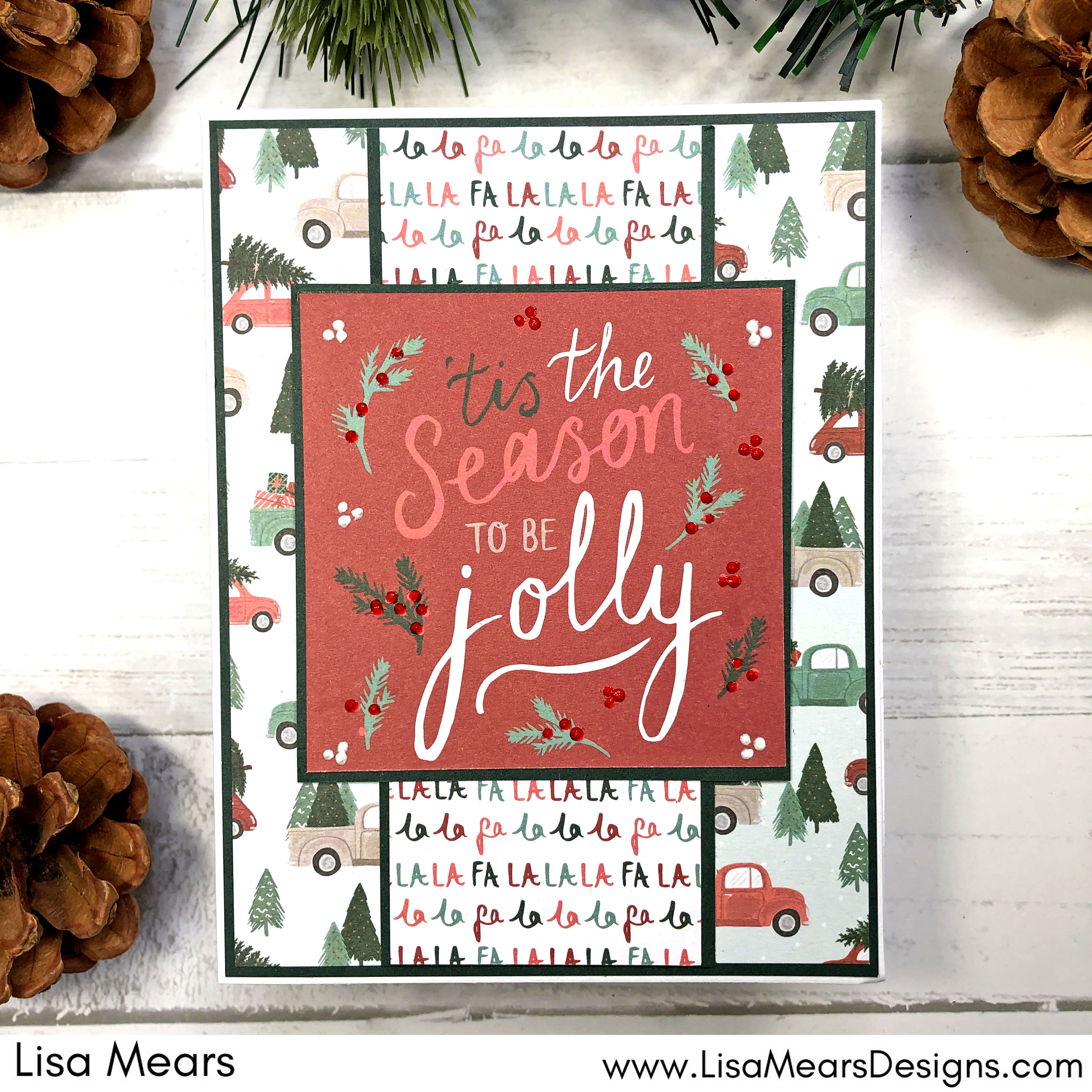 Violet Studio Home For Christmas Collection - Christmas Card with Pattern Paper