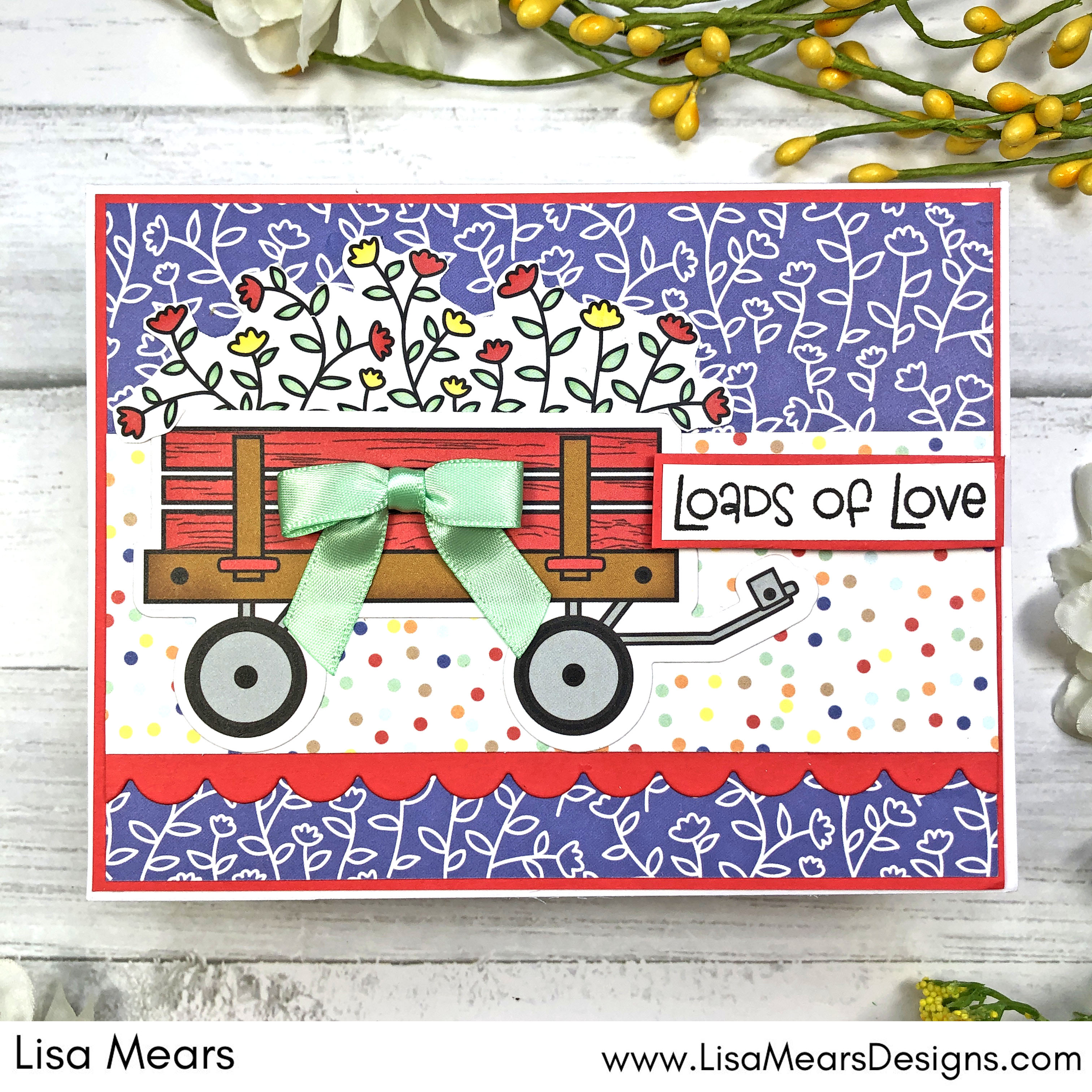The Stamps of Life - Card Kit - October 2022 - Always Thankful - Fall handmade card with wagon and flowers - loads of love