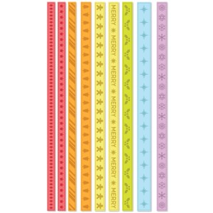 Scrapbook.com Decorative Emboss and Die Set Stitched Border Strips, Christmas