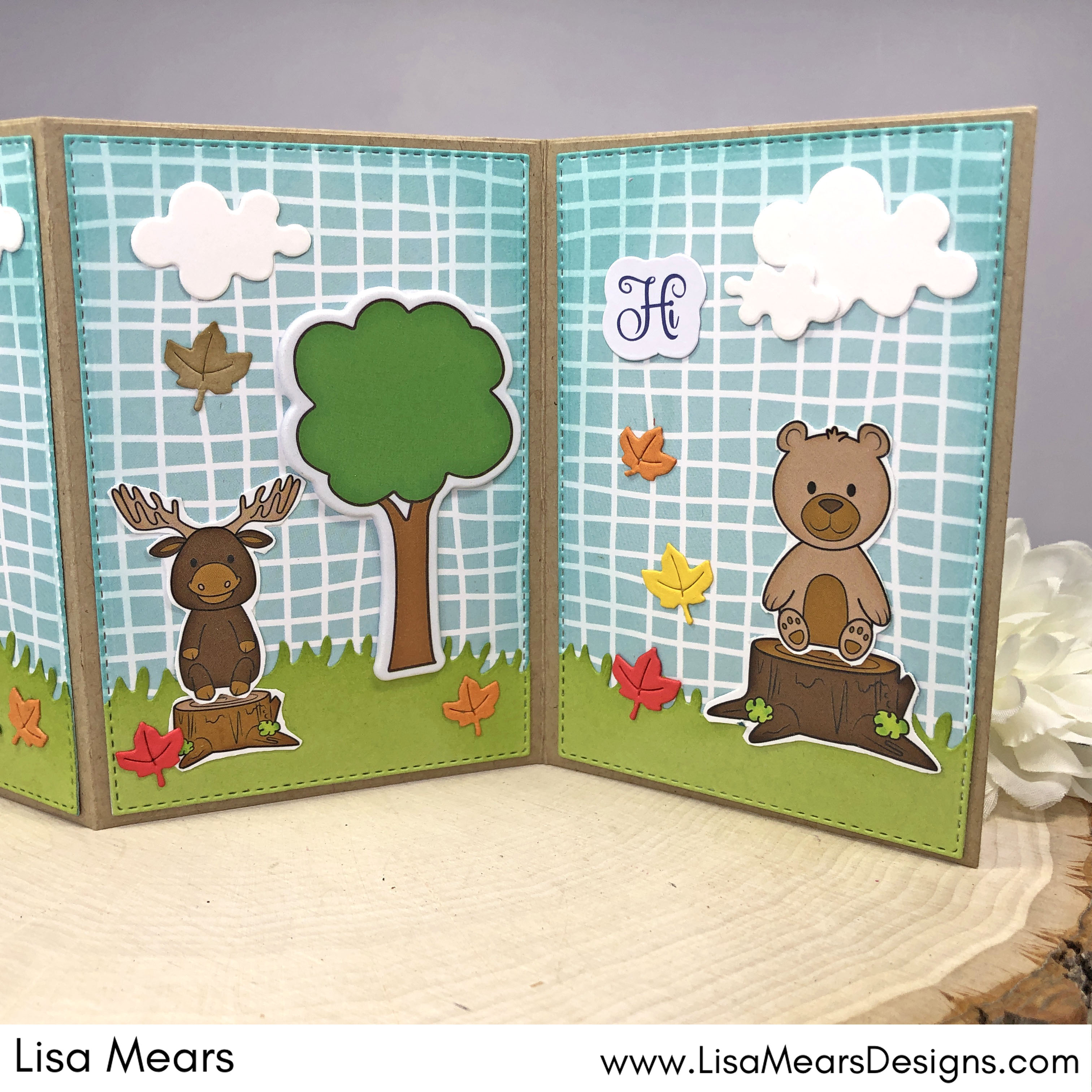 The Stamps of Life November 2022 Card Kit - Tri-fold Card with Critters