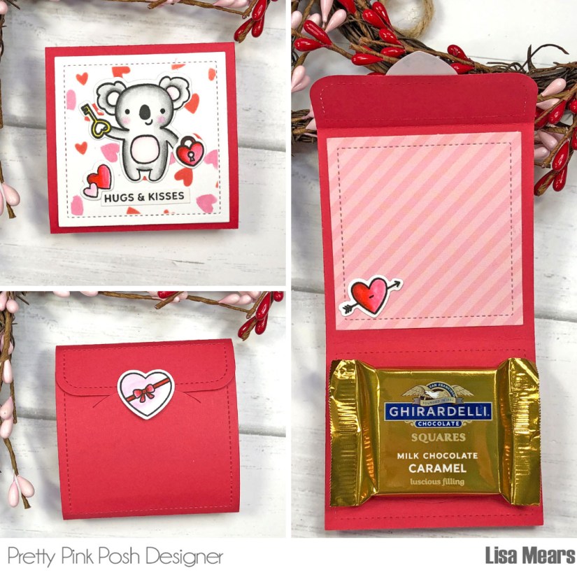 Pretty Pink Posh Sweet Note - DIY Valentine's Day envelope with chocolate