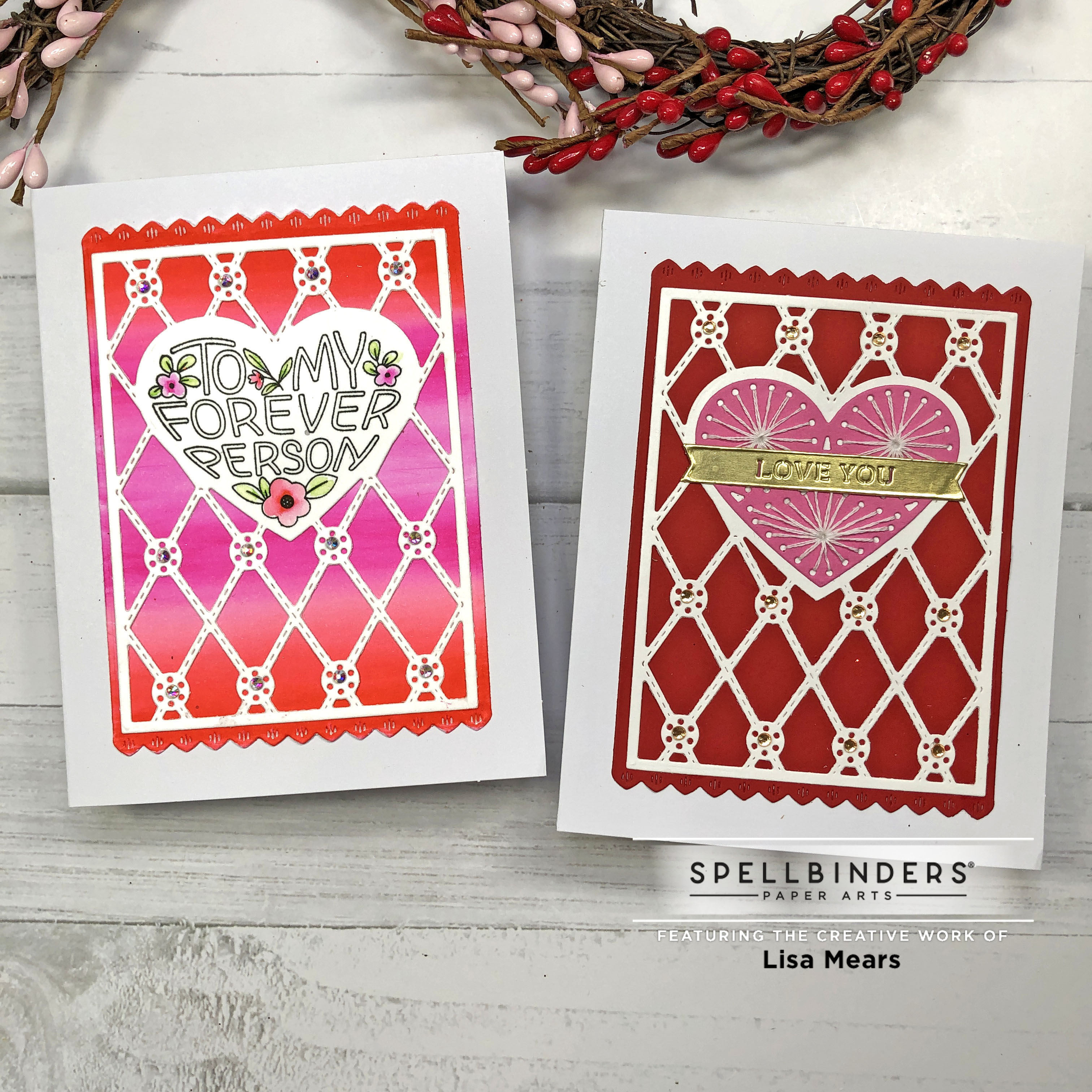 Spellbinders Small Die of the Month - December 2022 - Stitched Heart Cardfront