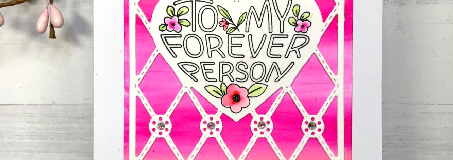 Spellbinders Clear Stamp of the Month and Small Die of the Month - December 2022 - Handmade Card with Heart