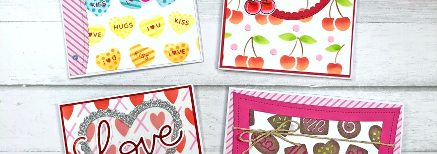 Pretty Pink Posh. Valentine's Day Cards with Layered Stencils
