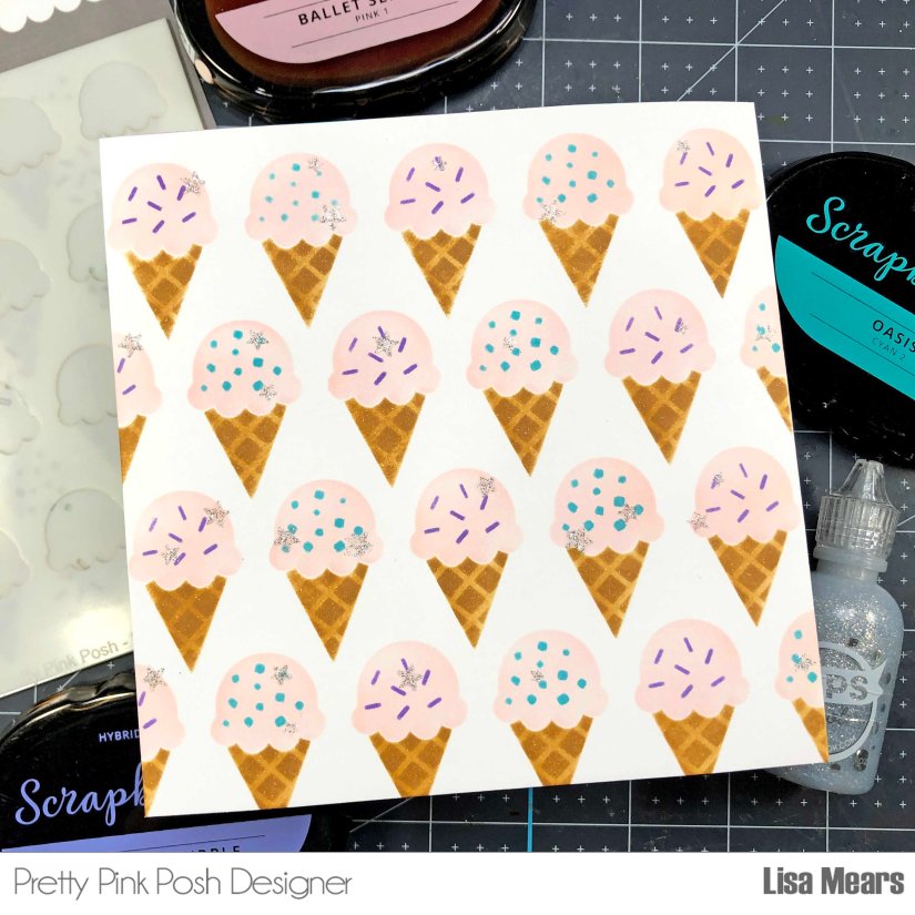 Layered Ice Cream Cone Stencils Pretty Pink Posh