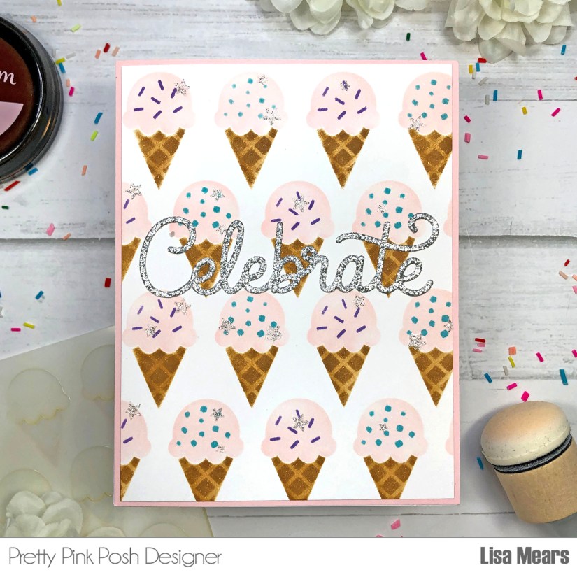 Layered Ice Cream Cone Stencils Pretty Pink Posh