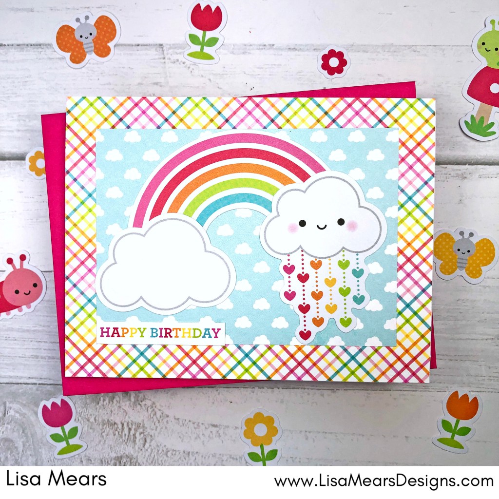 Doodlebug Design Over the Rainbow - Card with Rainbow and Clouds