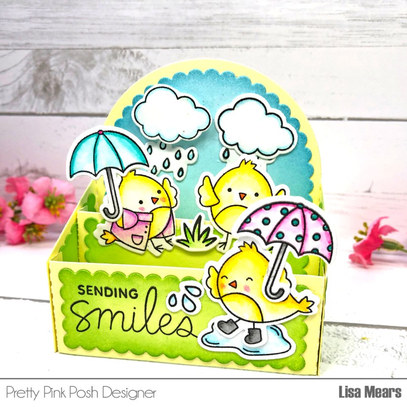 Scallop Box Card with Spring Chicks Pretty Pink Posh