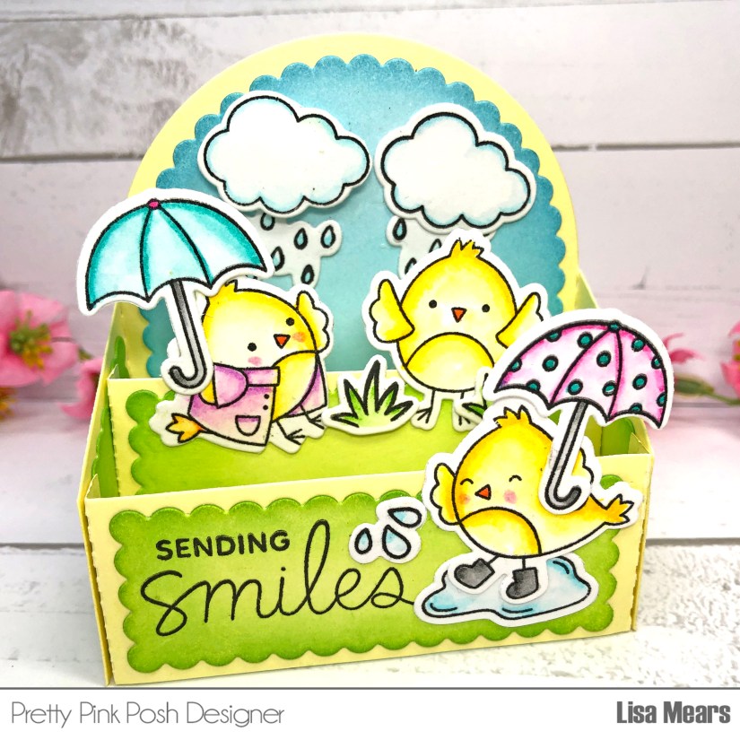 Scallop Box Card with Spring Chicks Pretty Pink Posh