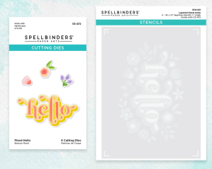 FLORAL HELLO STENCIL AND DIE SET FROM THE LAYERED STENCILS COLLECTION SPELLBINDERS