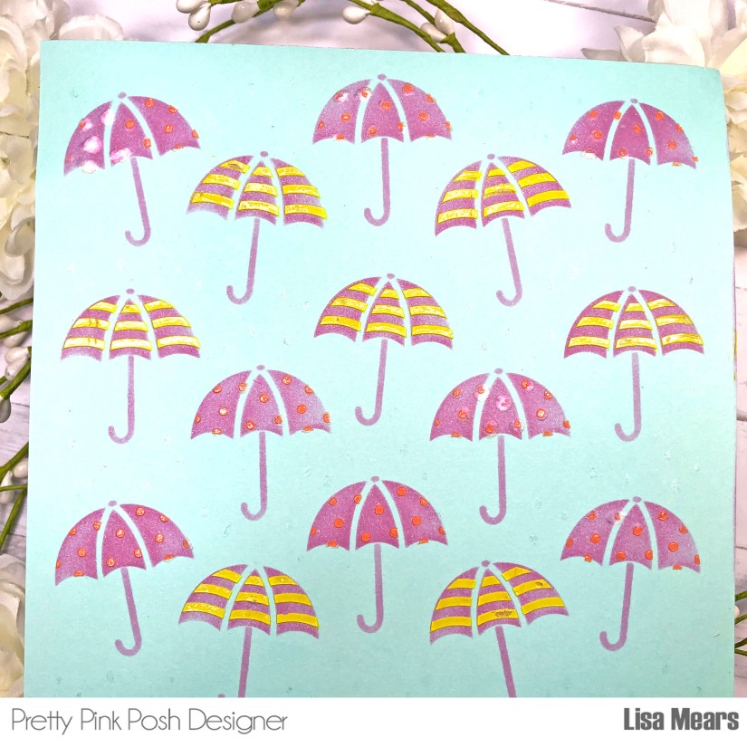 Layered Umbrella stencil Pretty Pink Posh