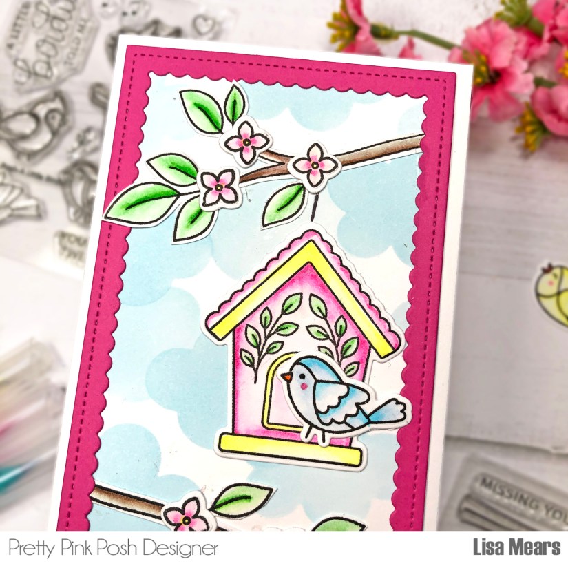 Birdhouse Slimline Card Pretty Pink Posh