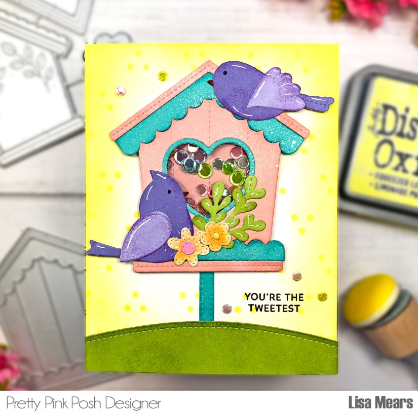Birdhouse Shaker Card - Pretty Pink Posh - Decorative Birdhouse Dies