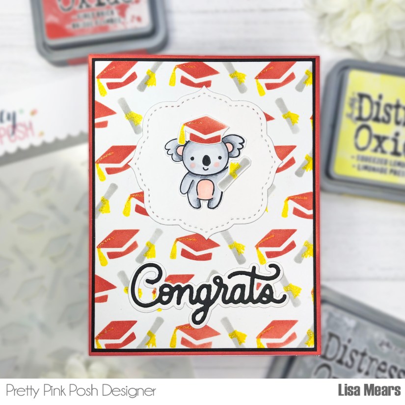 Graduation Card | Pretty Pink Posh Layered Graduation Stencil
