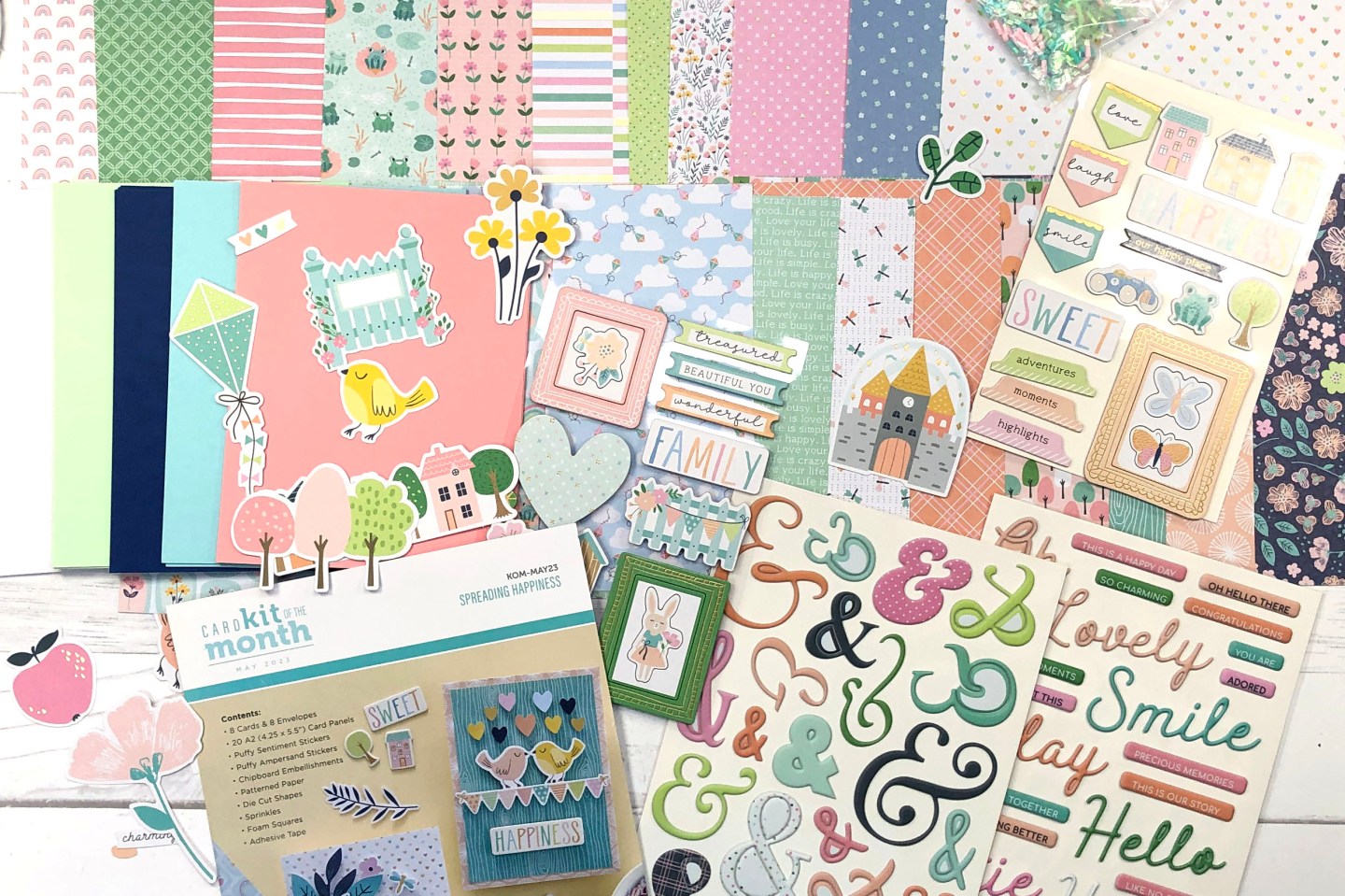 Spellbinders Card Kit – May 2023 – Spreading Happiness – 5 Cards – Lisa ...