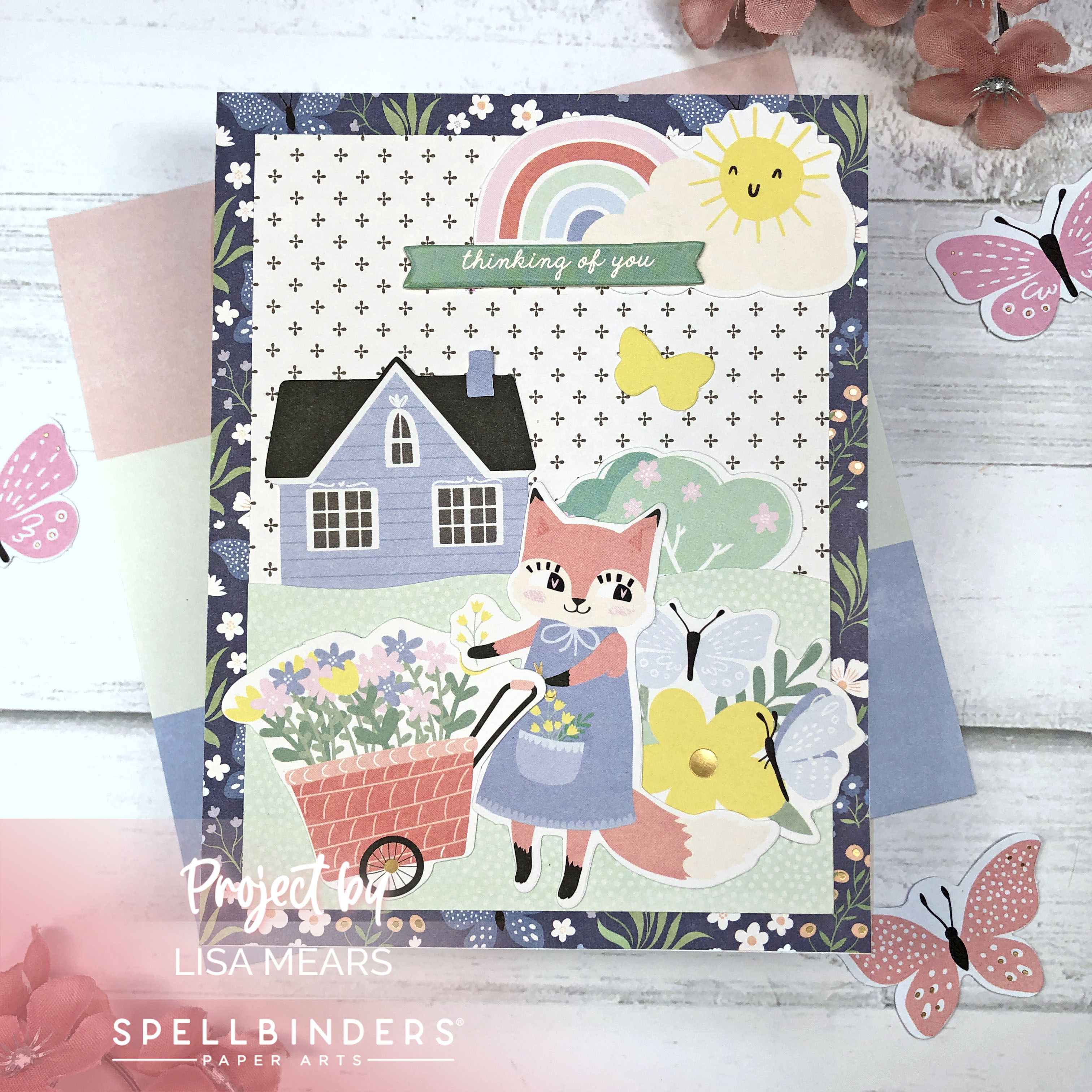Spellbinders June 2023 Card Kit - A Little Hello - Scene Card with Die Cut Shapes