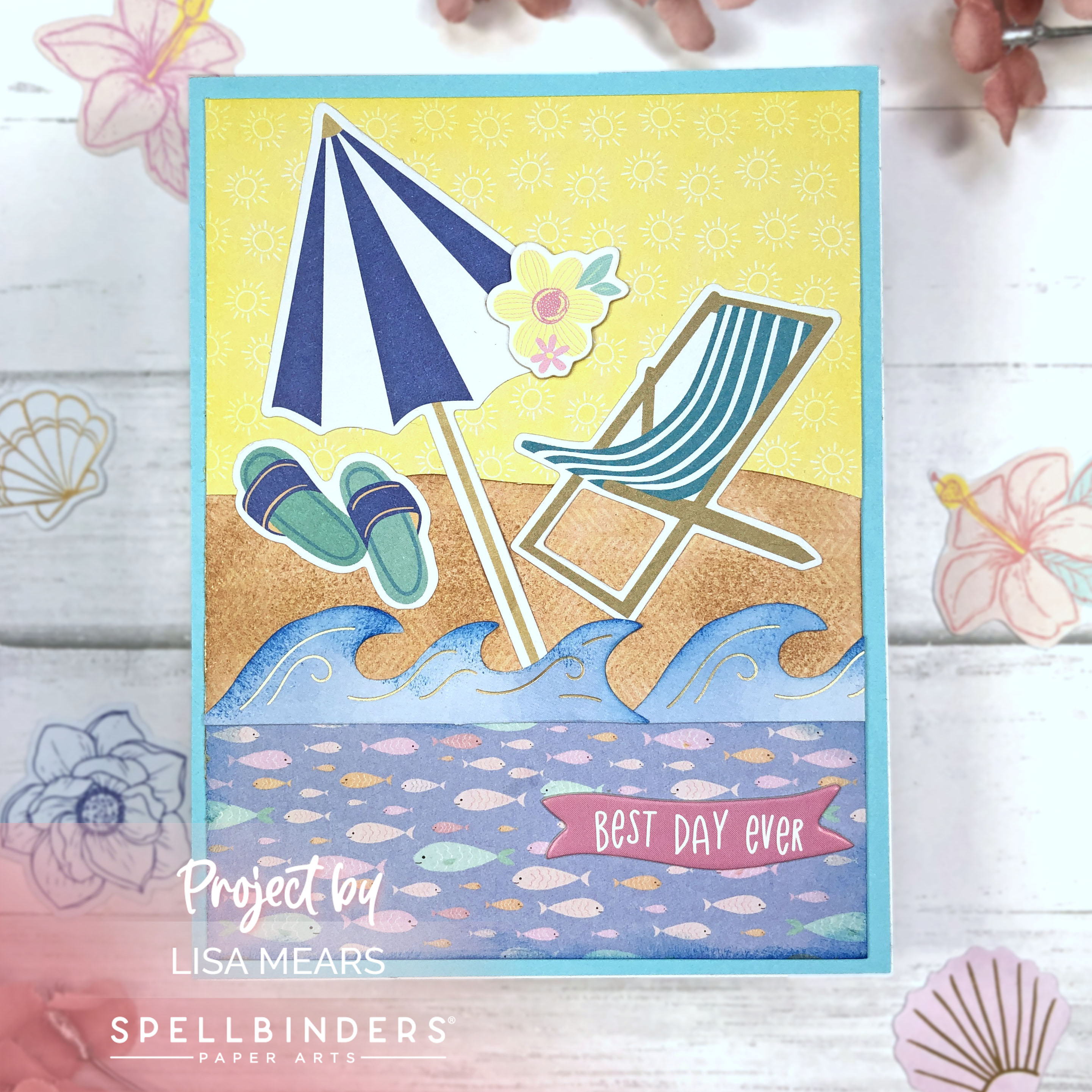 Spellbinders July 2023 Card Kit - Sweet & Cool - Handmade Card with Lighthouse