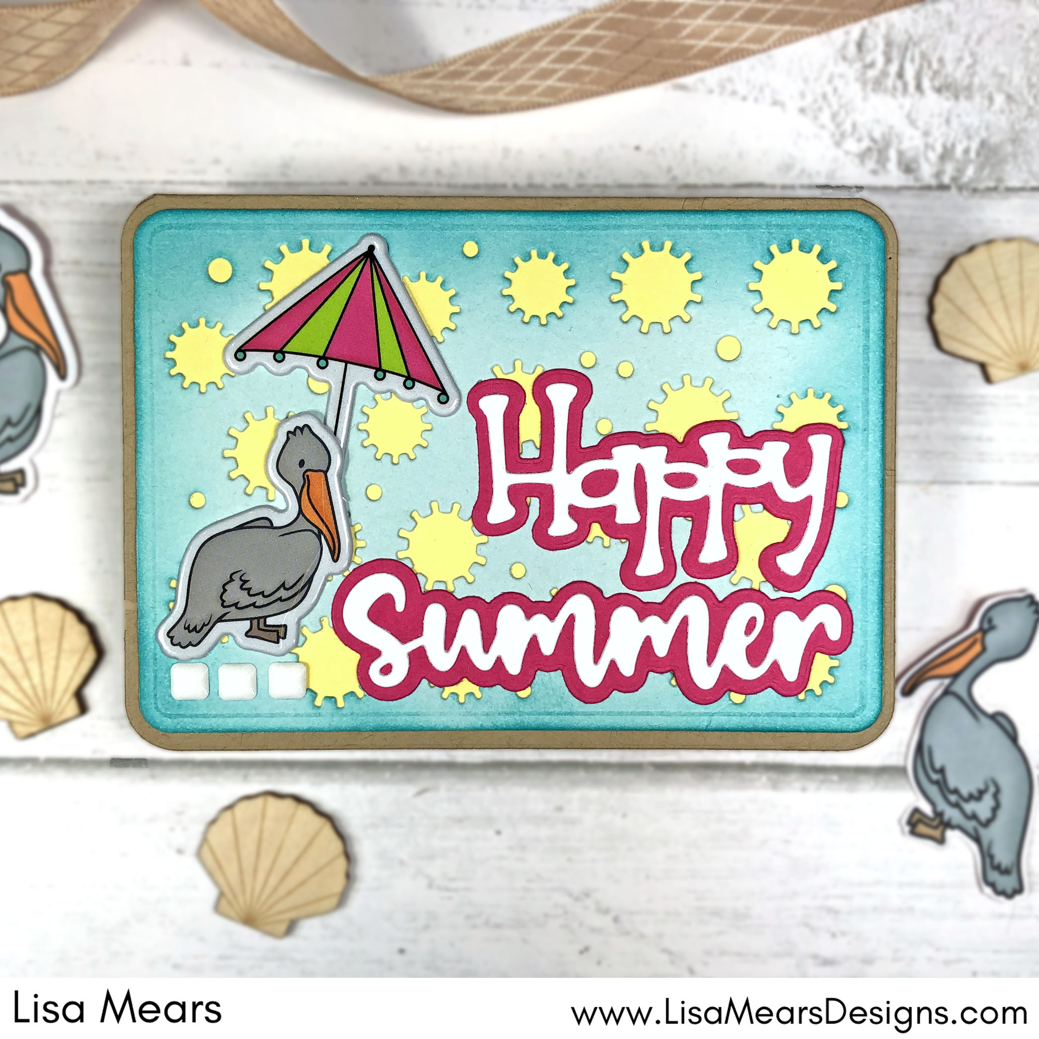 The Stamps of Life July 2023 Card Kit. - Summer Days - Pelican Card