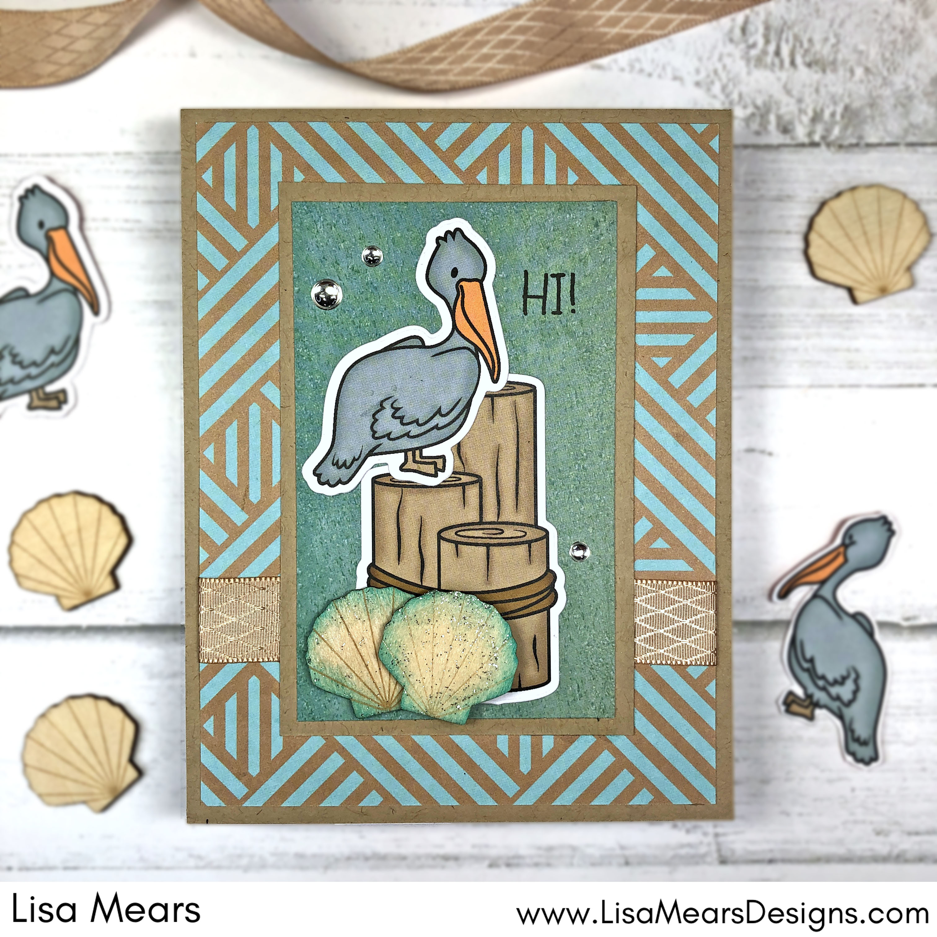 The Stamps of Life July 2023 Card Kit. - Summer Days - Pelican Card