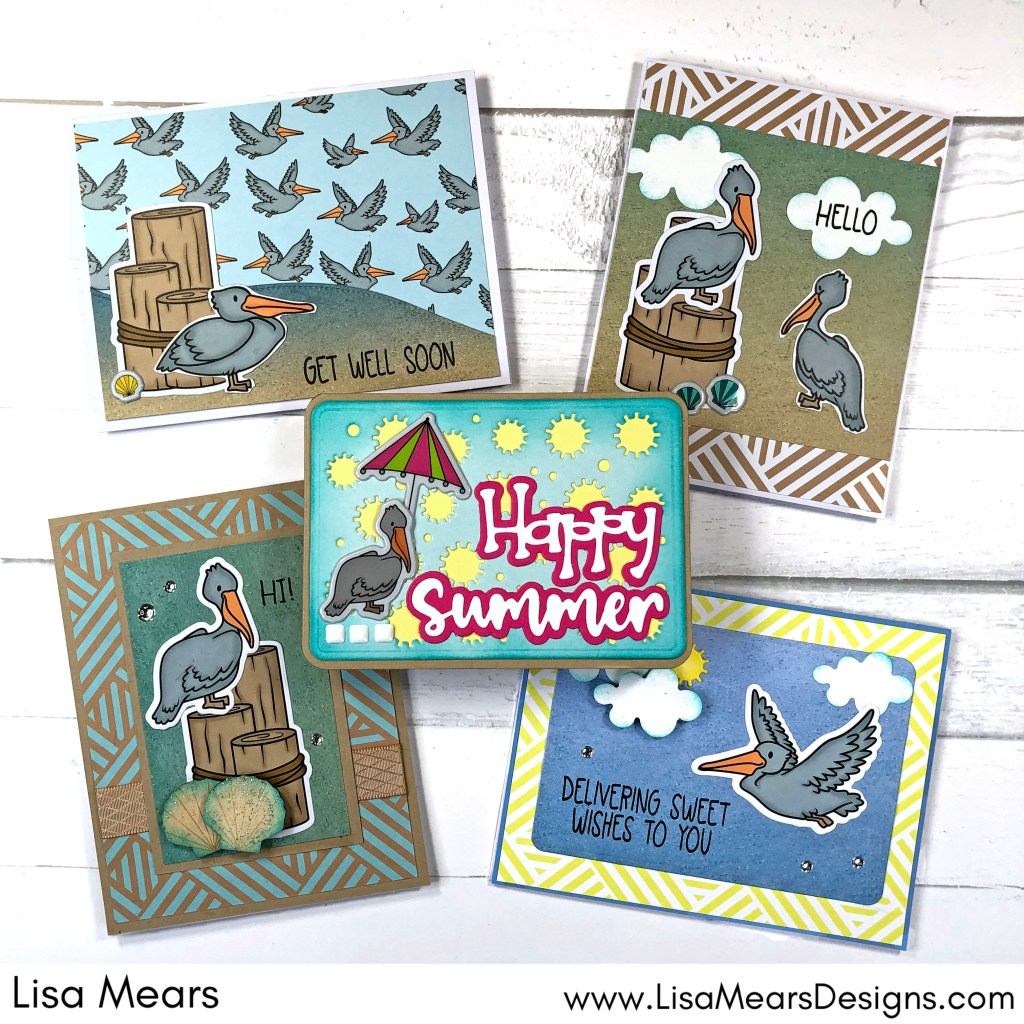 The Stamps of Life July 2023 Card Kit. - Summer Days - Pelican Card