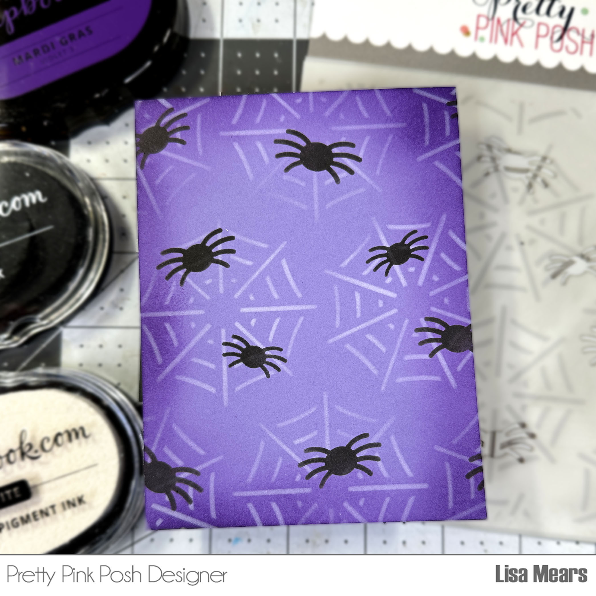 Pretty Pink Posh Layered Spider Web Stencil