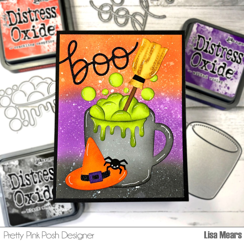 Pretty Pink Posh Witches Brew Card, Witches Cauldron, Halloween Mug Additions