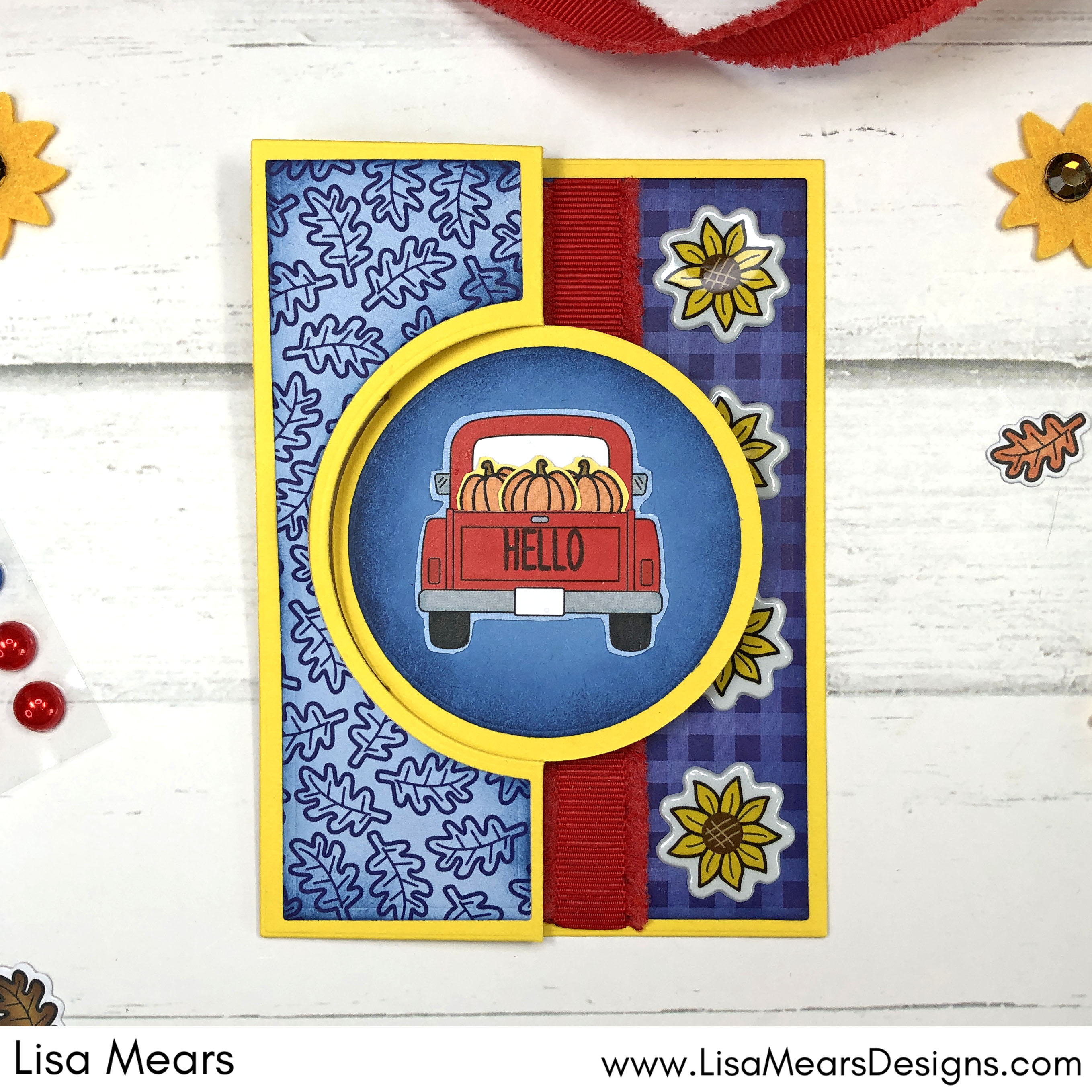 The Stamps of Life Card Kit August 2023 - Tailgate2stamp - old-fashioned pick up truck card fall card, flip-it card