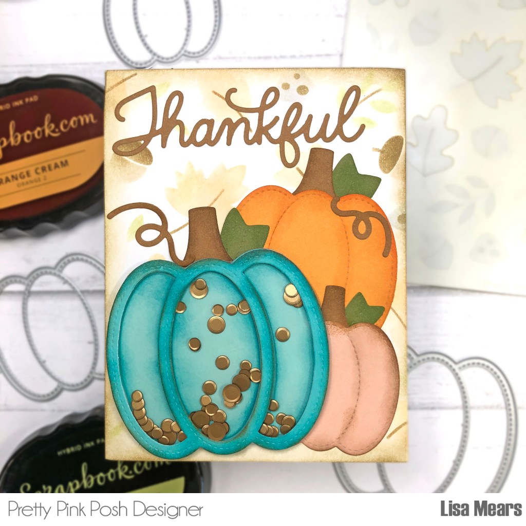 Pumpkin Shaker Card, Fall Card, Thanksgiving Card Handmade, Pretty Pink Posh