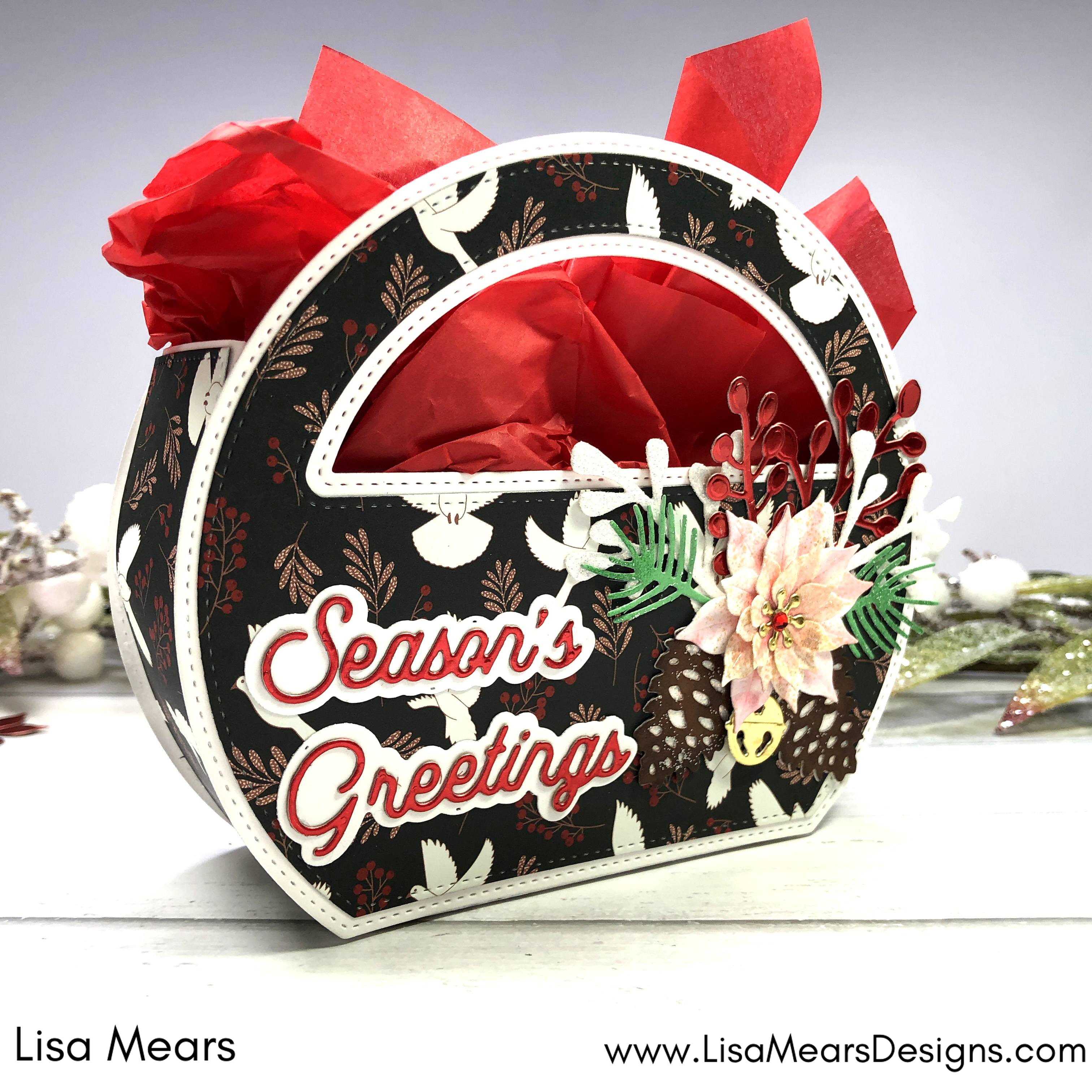 3D Gift Purse - Poinsettia Flower set - Scrap Diva Designs