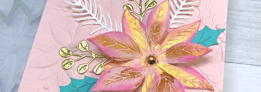 Simon's Snow Globes Collection - Playful Poinsettia 3D Embossing Folder and Die Set - Christmas Card