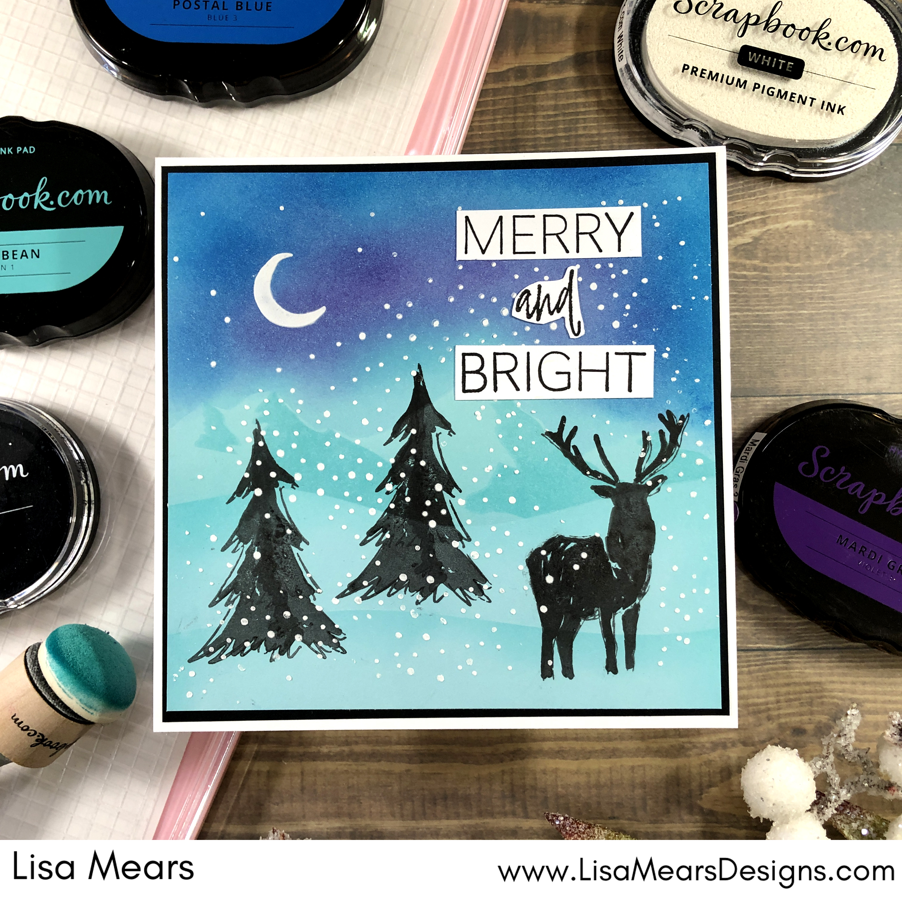 Sizzix Snowy Scene Stencil -Stamp and Stencil Tool - Forest Deer Stamps