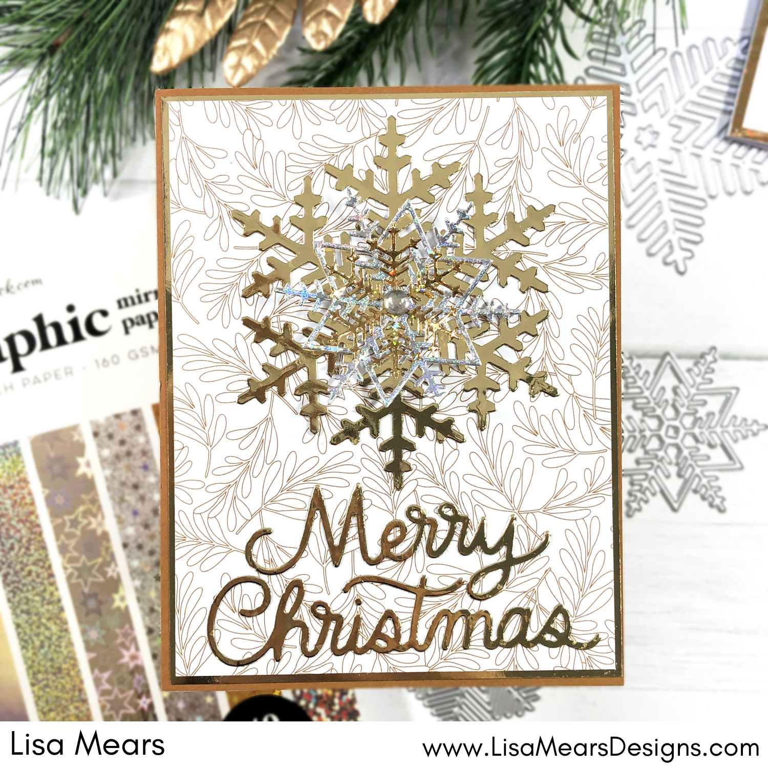 Snowflake Cards - Gold and Silver Metallic Snowflakes - Dainty Snowflakes Bundle Scrapbook.com