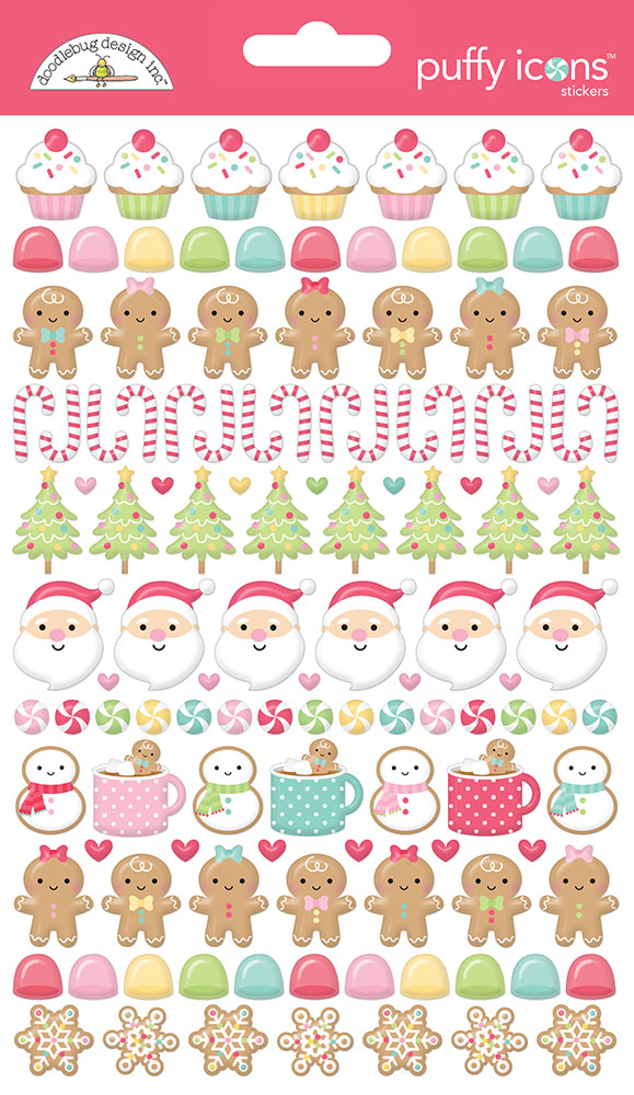 Doodlebug Design gingerbread kisses puffy icons - packaging