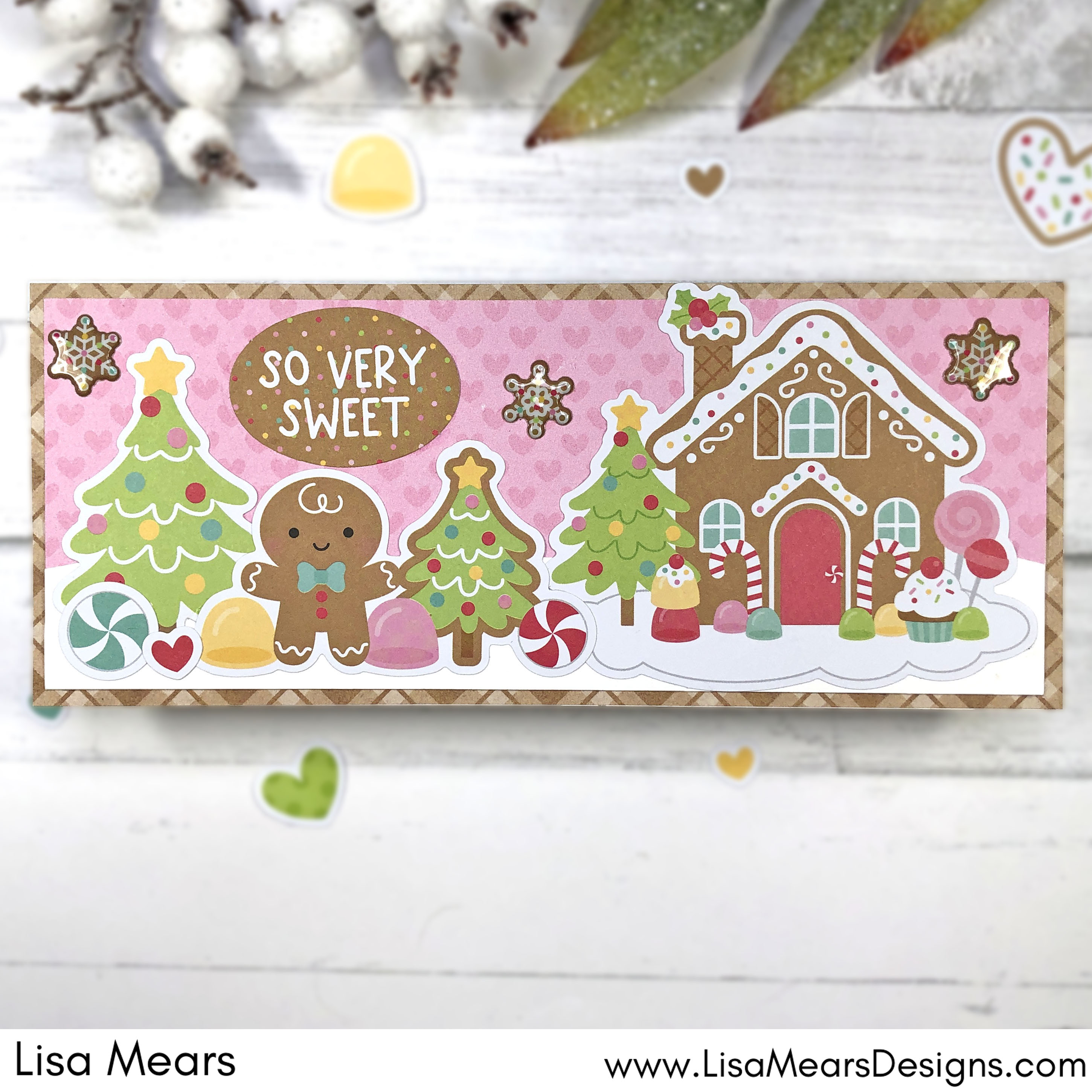 Doodlebug Gingerbread Kisses -Gingerbread House Card