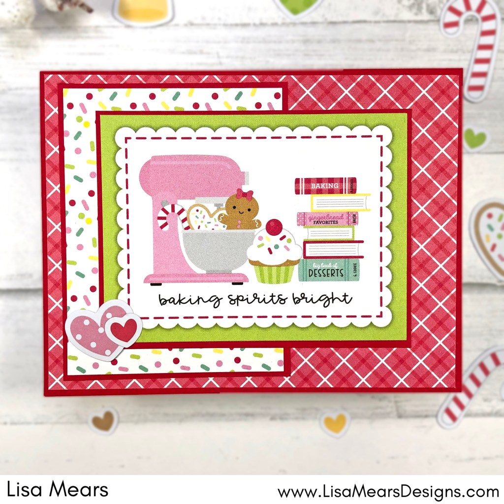 Doodlebug Gingerbread Kisses - Card using Cut aparts from 12 x 12 paper pad