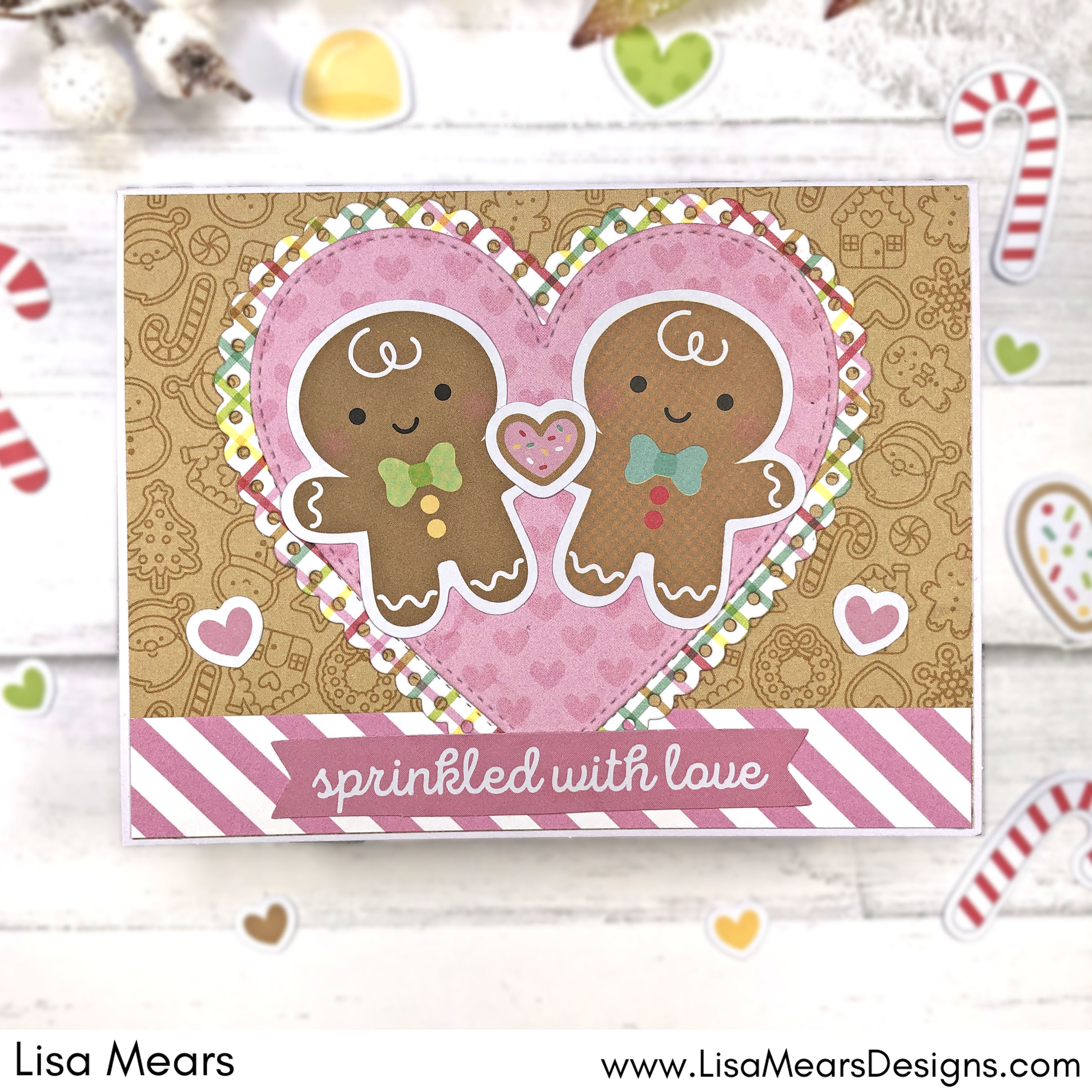 Doodlebug Gingerbread Kisses - Card with Gingerbread Men