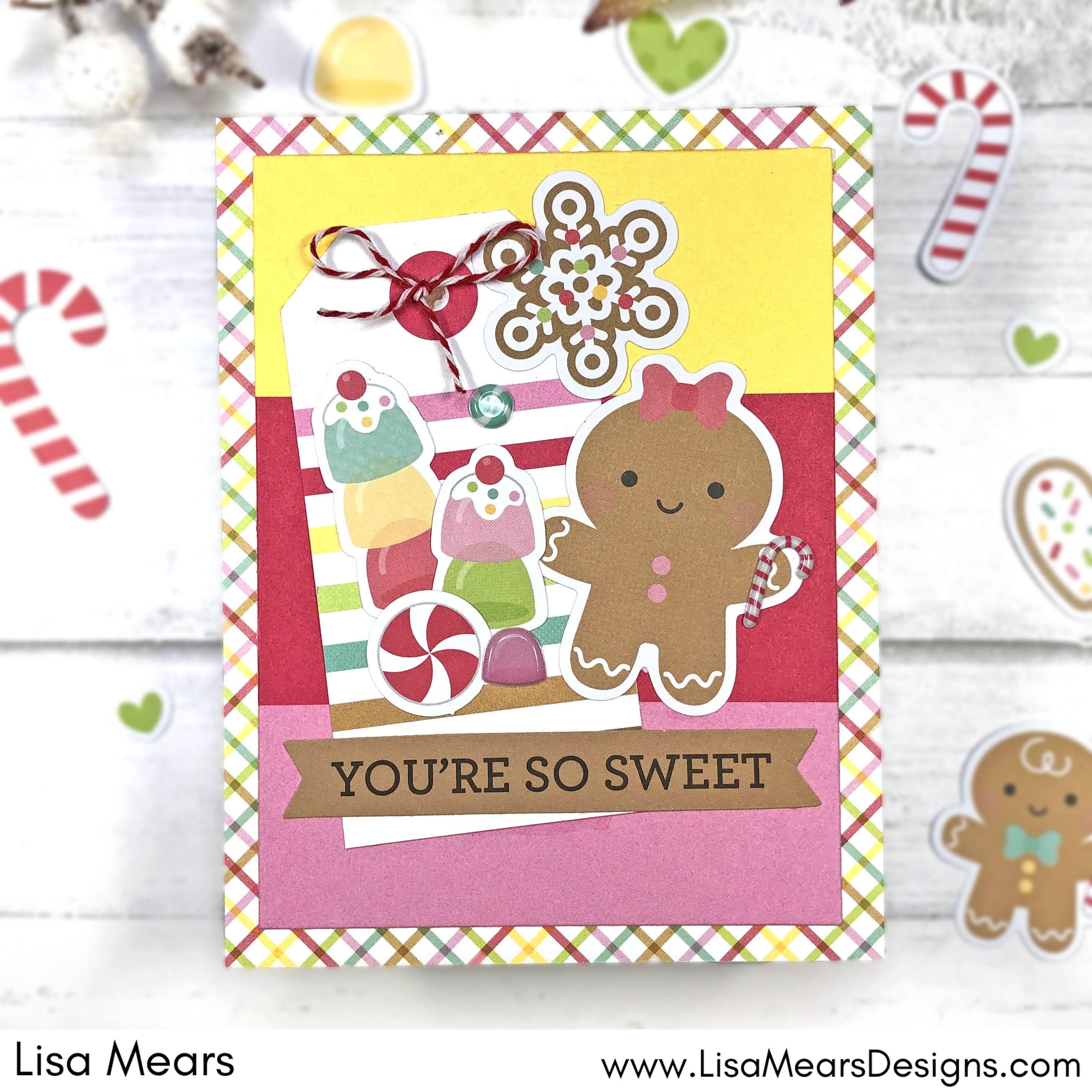 Doodlebug Gingerbread Kisses - Card with Tag and gingerbread man