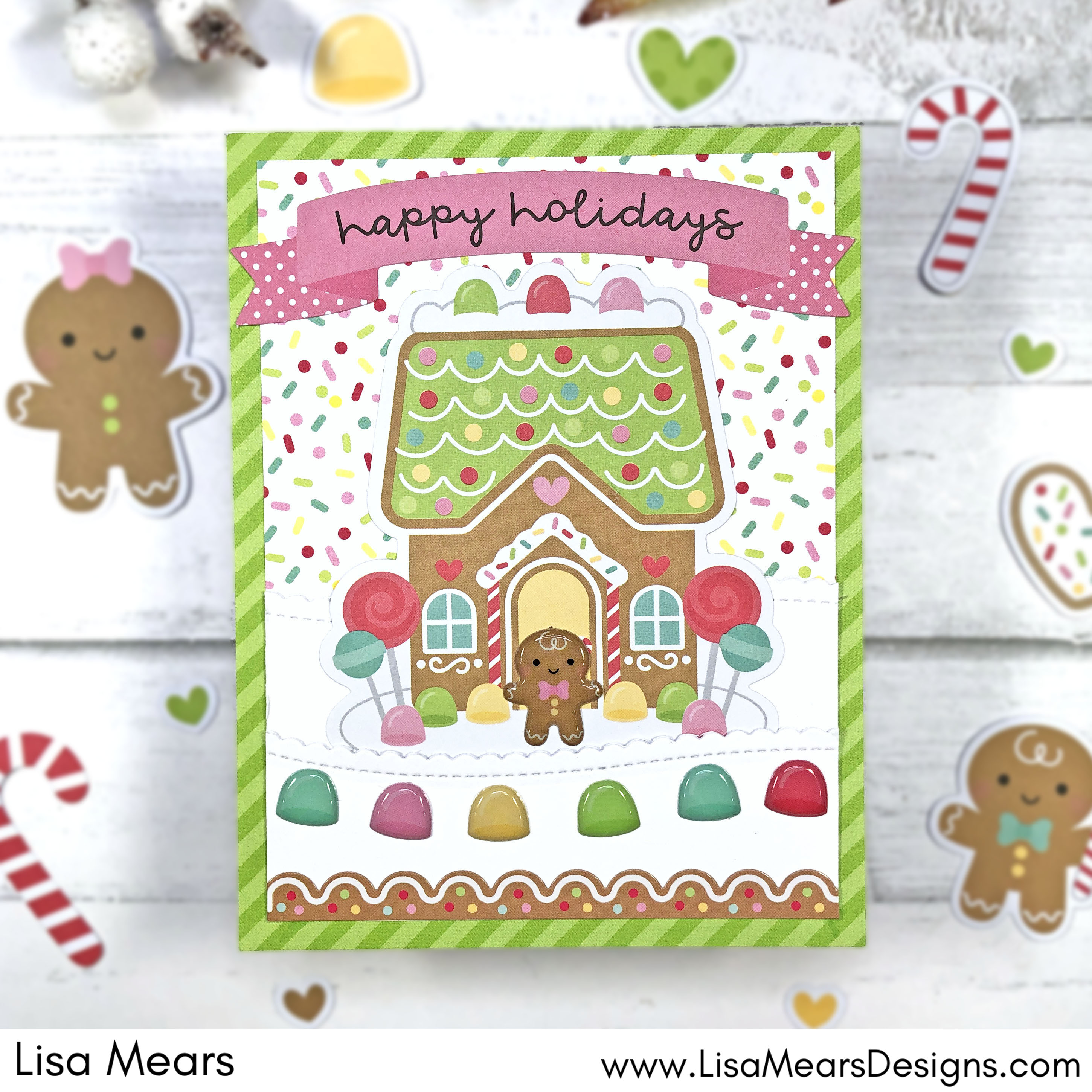 Doodlebug Gingerbread Kisses -Gingerbread House Card