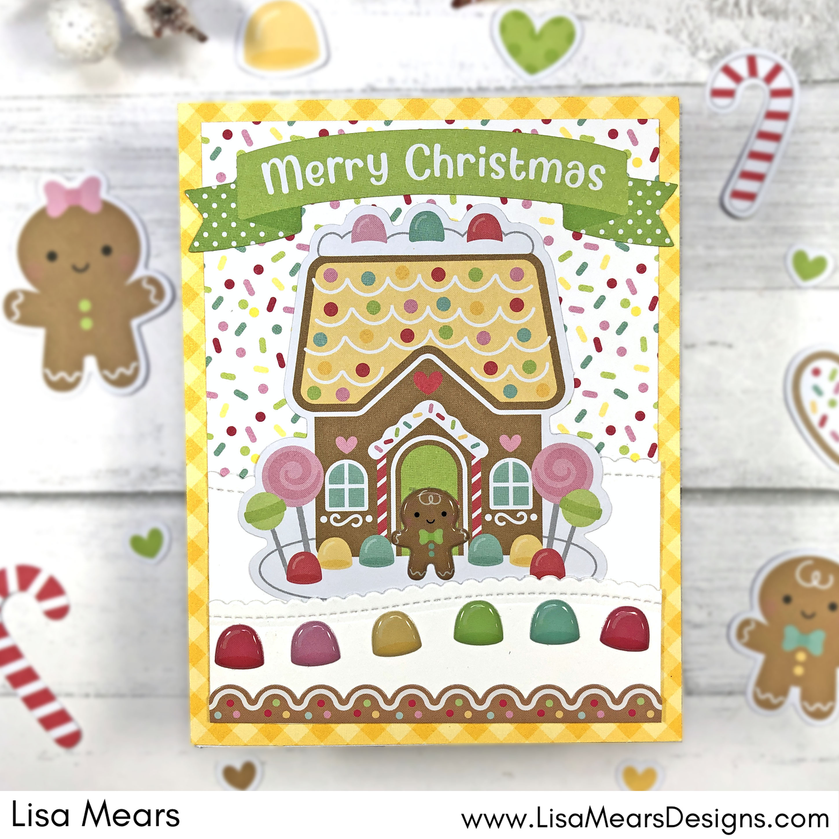 Doodlebug Gingerbread Kisses -Gingerbread House Card