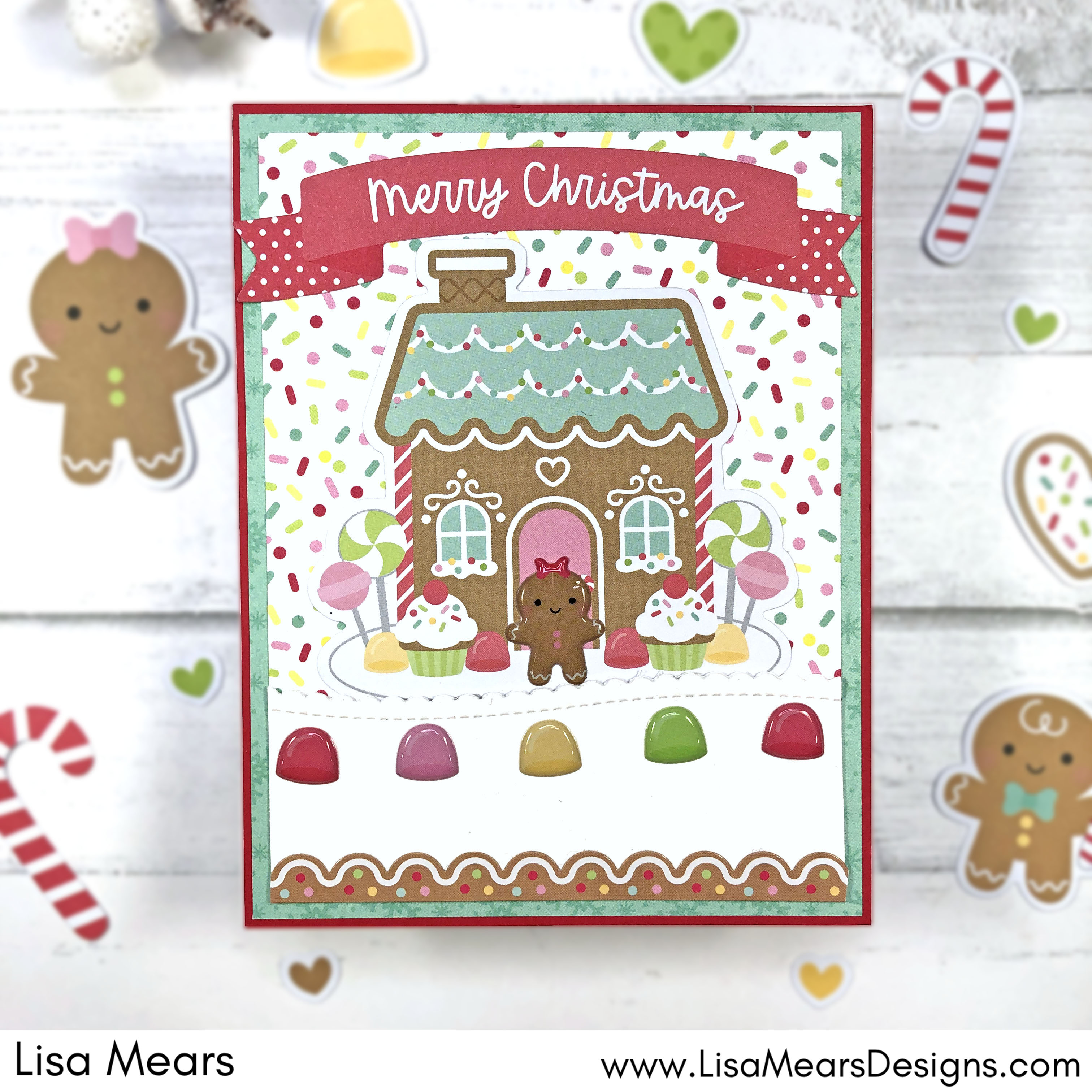 Doodlebug Gingerbread Kisses -Gingerbread House Card