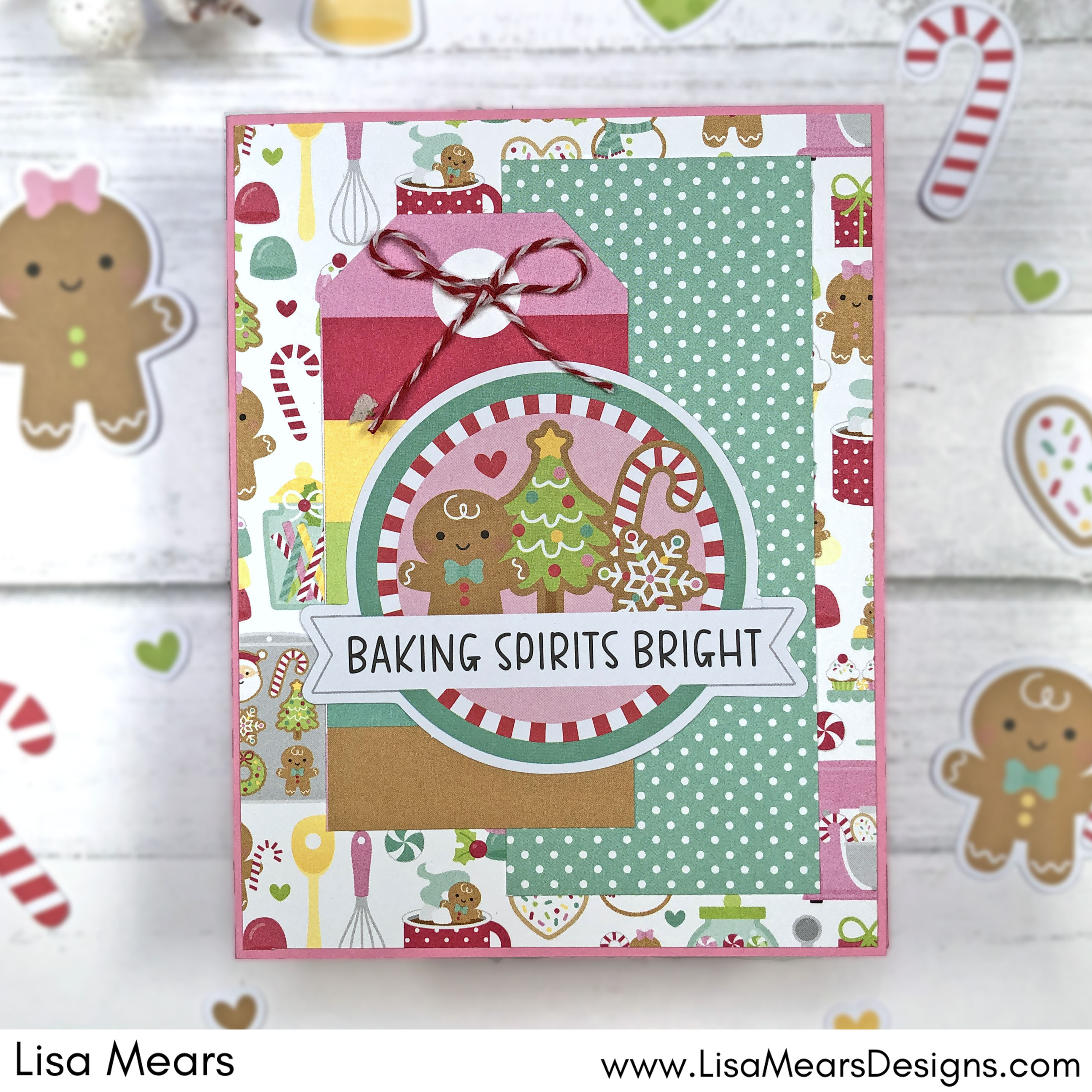 Doodlebug Gingerbread Kisses - Card with Tag