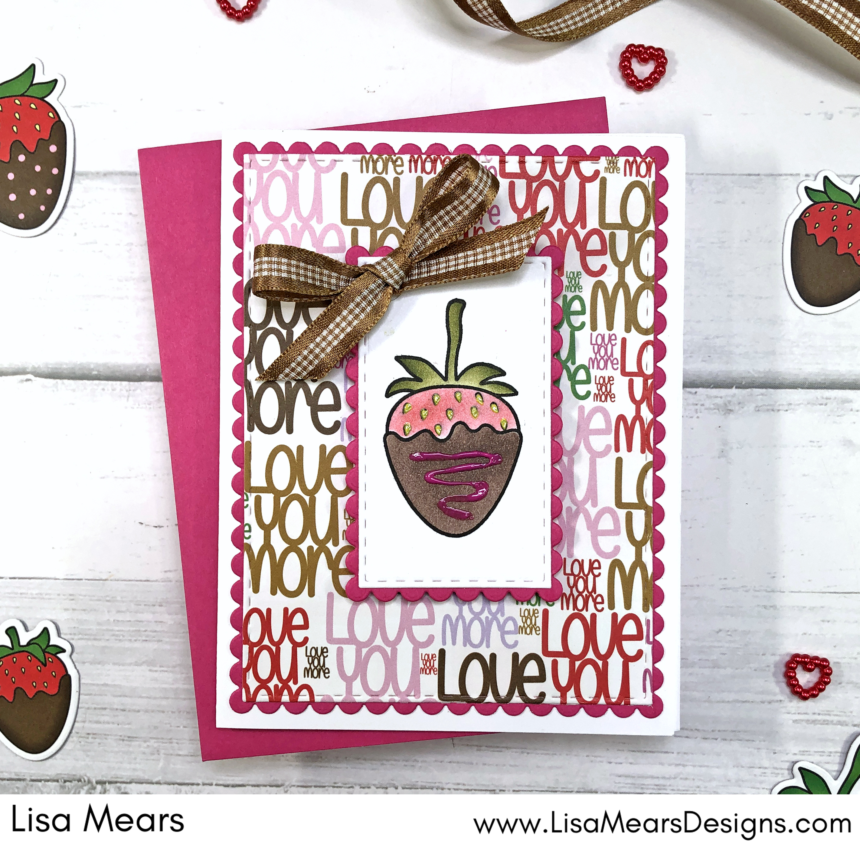 The Stamps of Life December 2023 Card Kit - Love You More - Chocolate Strawberries Card